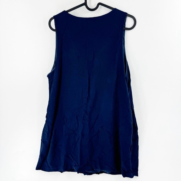 ✅ UMGEE NAVY BLUE BOHO SLEEVELESS PRINT DRESS SIZE LARGE - Picture 2 of 6